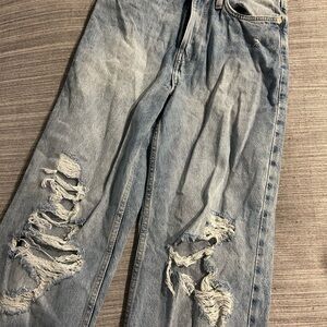 Distressed Blue Jeans